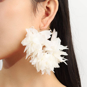 Chiffon Petal Earrings Unique Design Stainless Steel Studs
