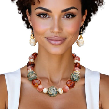 Brown Bead Chunky Necklace