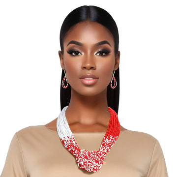 DST 20 Strand Red White Knot Set|18 + 2.5 inches