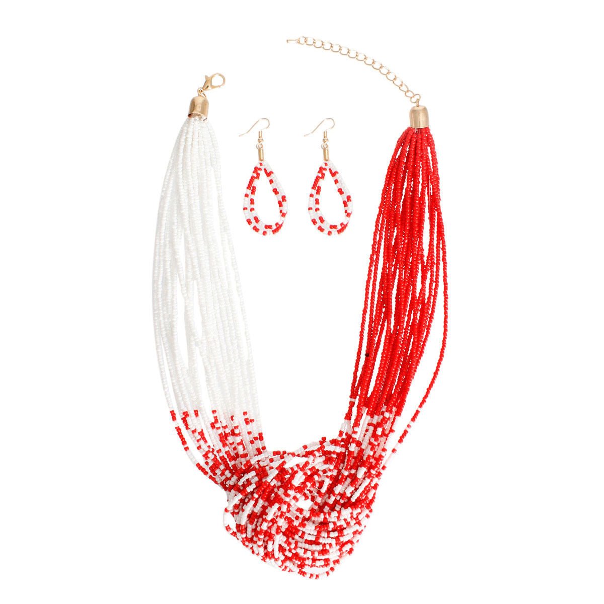 DST 20 Strand Red White Knot Set|18 + 2.5 inches