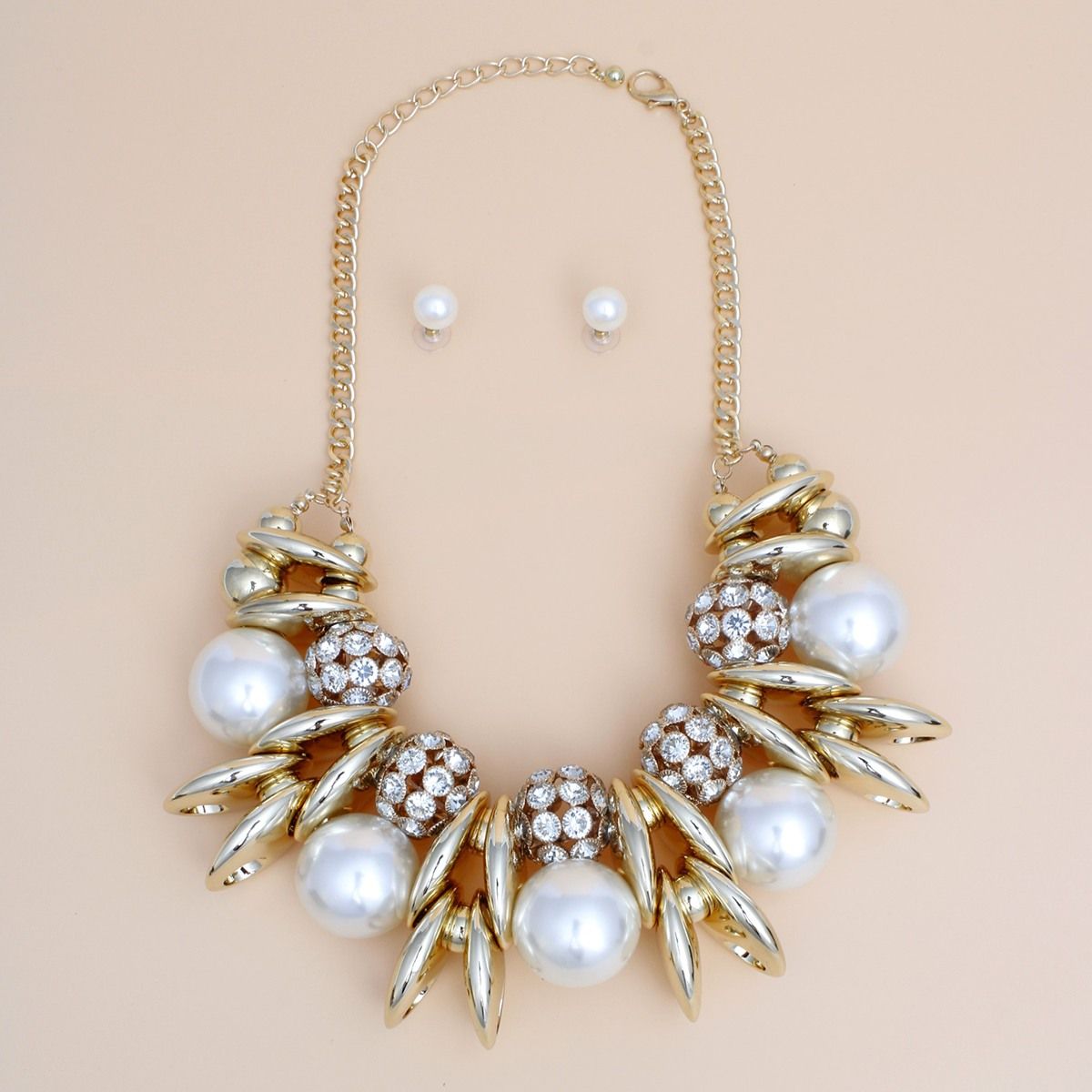 Gold Pearl Glam Bib Set