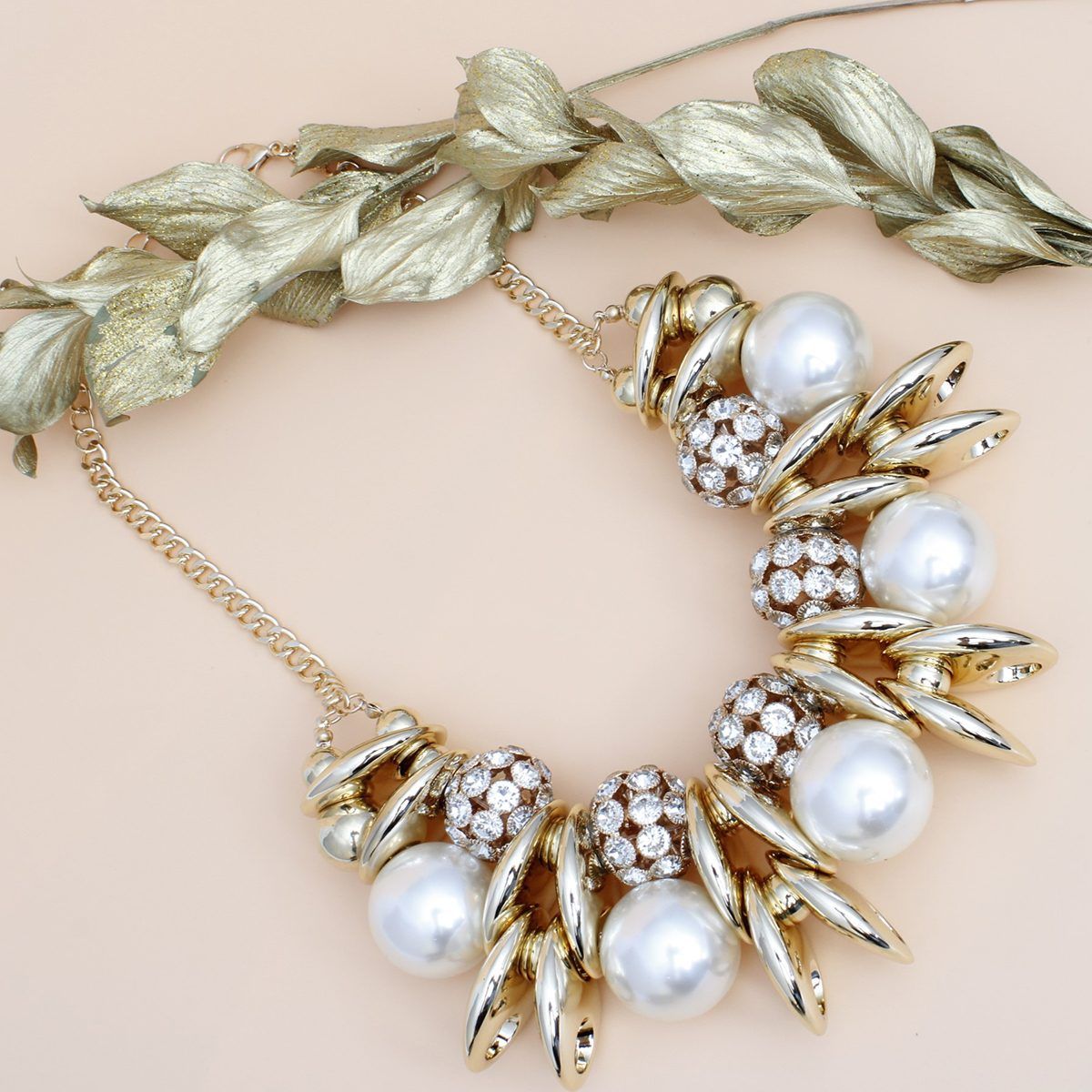 Gold Pearl Glam Bib Set