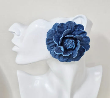 Denim Rose Earrings