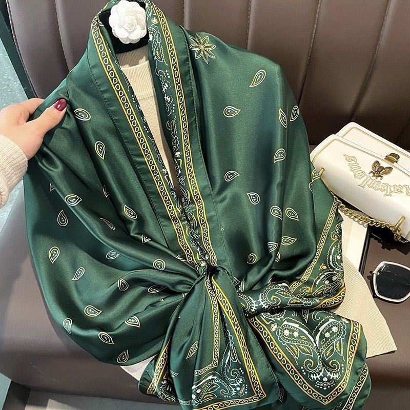 Silk Green Paisley Scarf