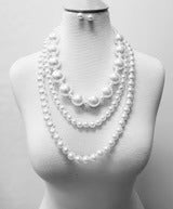 3-Layer Pearl Necklace Set