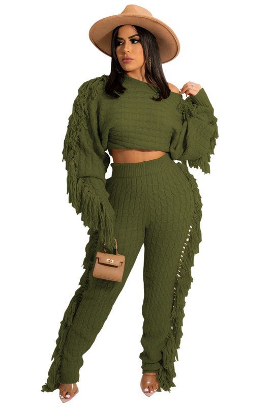 WOMEN FASHION 2PC SWEATER PANTS SET