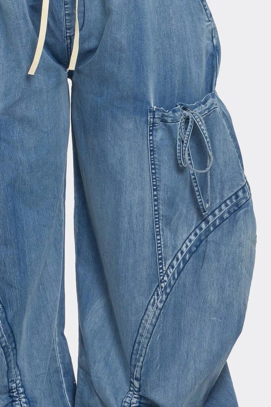 WOMEN FASHION HAREM STYLE DENIM PANTS