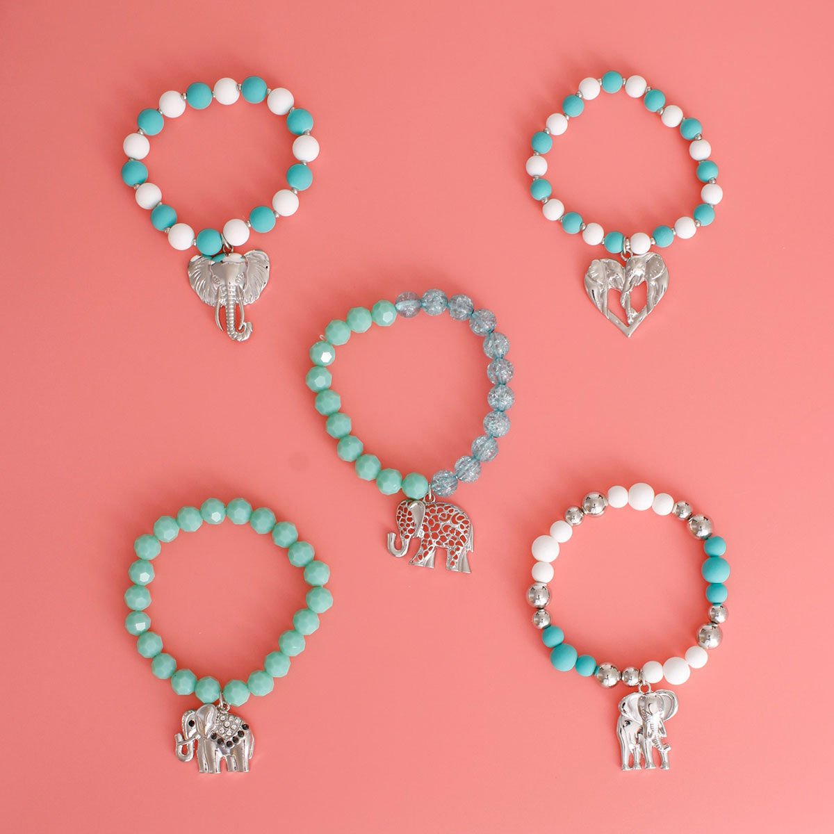 Mixed Turquoise Elephant Bracelets